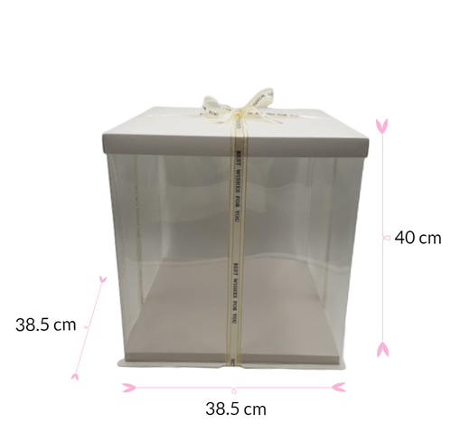 CAJA PARA TARTA DELUXE BLANCA - 38,5 X 40 CM