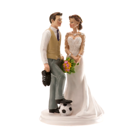 FIGURINE POUR GTEAU COUPLE FOOTBALLEURS