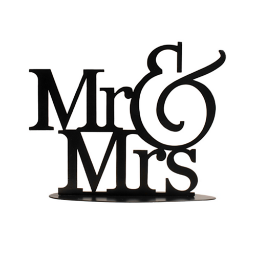 CAKE TOPPER METALLIQUE - MR & MRS