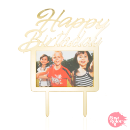 CAKE TOPPER AVEC PHOTO - HAPPY BIRTHDAY