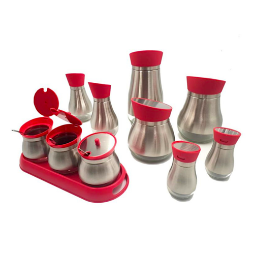 SET DE RANGEMENT POUR USTENSILES DE CUISINE - ROUGE