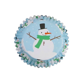 CAISSETTES  CUPCAKES PME - BONHOMME DE NEIGE