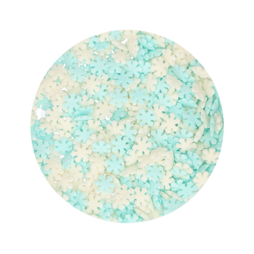 SPRINKLES FUNCAKES - FLOCONS DE NEIGE BLEUS ET BLANCS 50 G