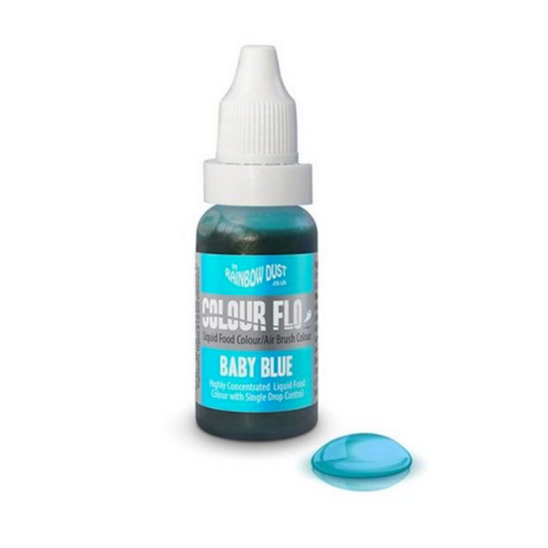 COLORANTE LIQUIDO "FLO" RAINBOW DUST - BABY BLUE / AZUL BEBE 19 G