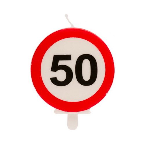 BOUGIE D'ANNIVERSAIRE 50 SIGNE INTERDIT 6,3 CM