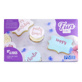 EMPORTE-PICES POUR CUPCAKES ET BISCUITS "FUN FONTS" PME - COLLECTION N1