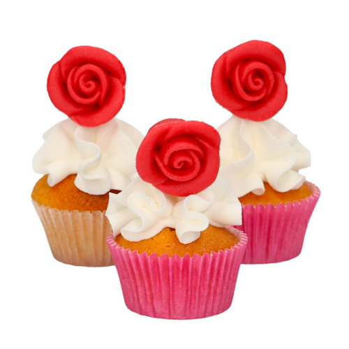 DCORATIONS EN MASSEPAIN FUNCAKES - ROSES ROUGES