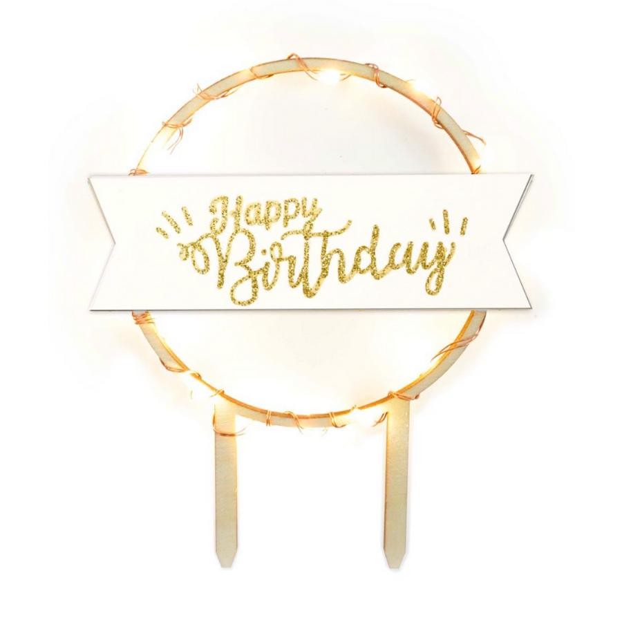 CAKE TOPPER SCRAPCOOKING - HAPPY BIRTHDAY LED