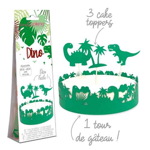 EMBALLAGE + TOPPERS POUR GTEAU SCRAPCOOKING - DINO