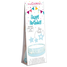 EMBALLAGE + TOPPERS POUR GTEAU SCRAPCOOKING - HAPPY BIRTHDAY
