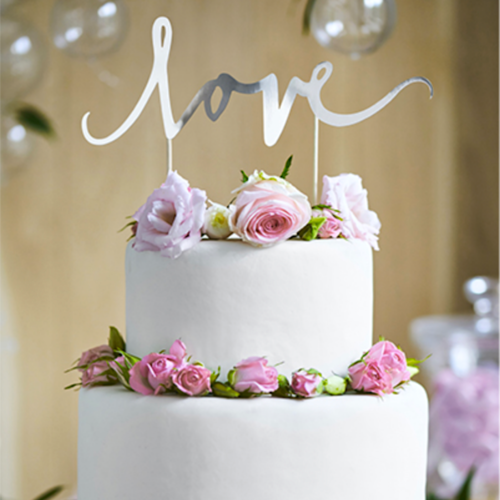 TOPPER PARA TARTA PARTYDECO - LOVE PLATA