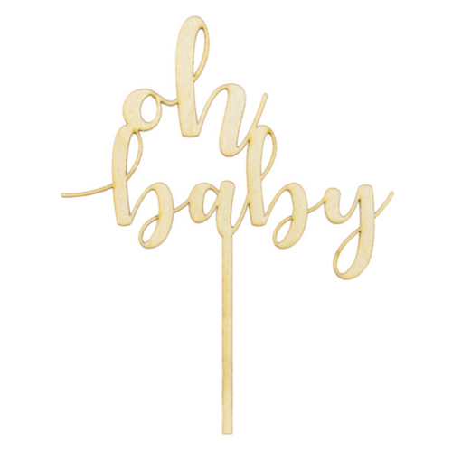 TOPPER PARA TARTA MADERA PARTYDECO - OH BABY