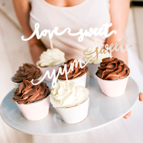 CUPCAKES TOPPER PARTYDECO - LOVE ARGENT