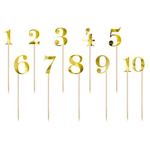 TOPPERS DE NUMEROS PARTYDECO - DORADOS