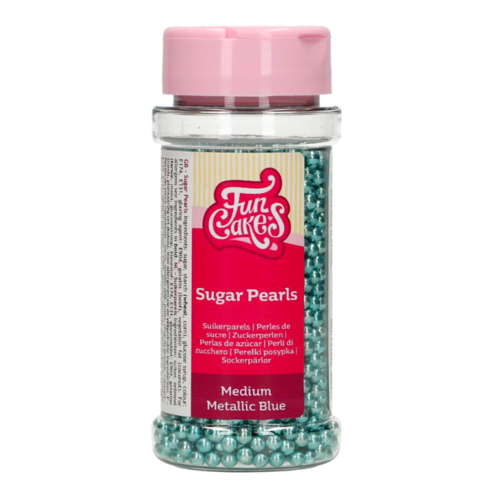 PERLES DE SUCRE FUNCAKES - BLEU MTALLISES (4 MM) 80 G