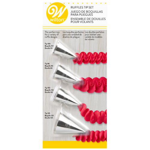 Wilton Kit 4 Douilles Spécial Ondulation Et Volants