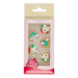 DCORATIONS EN SUCRE FUNCAKES - LICORNE ET ARC-EN-CIEL