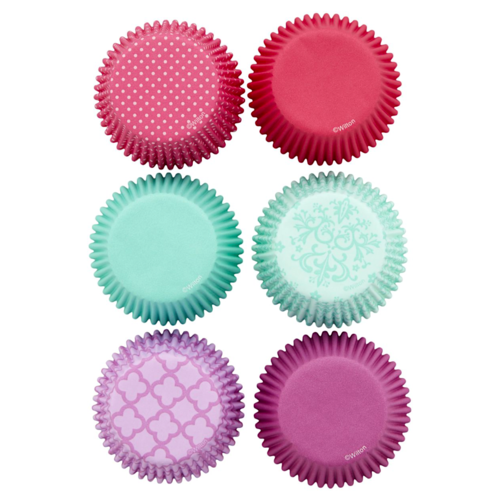 SET DE CAISSETTES  CUPCAKE WILTON - ROSE / TURQUOISE / VIOLET