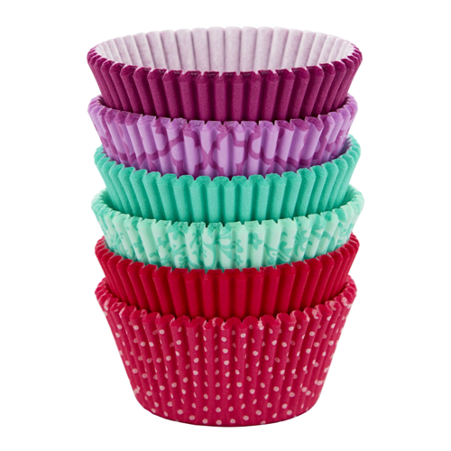 SET CAPSULAS CUPCAKE WILTON - ROSAS / TURQUESAS / PURPURAS