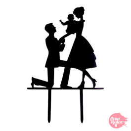 CAKE TOPPER SILHOUETTE FAMILLE N1