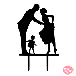 CAKE TOPPER SILHOUETTE FAMILLE N2