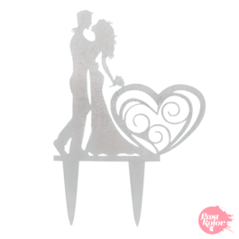 CAKE TOPPER COUPLE ARGENT
