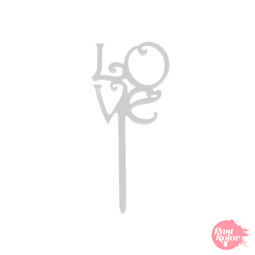 TOPPER PARA CUPCAKE PLATA - "LOVE"