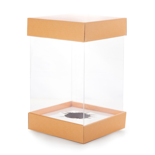 CAJA PARA HUEVO DE PASCUA "DELUXE" MELOCOTON - 24 CM (1 KG)