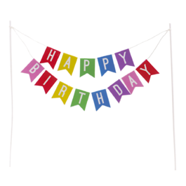 CAKE TOPPER DEKORA - DRAPEAUX "HAPPY BIRTHDAY"