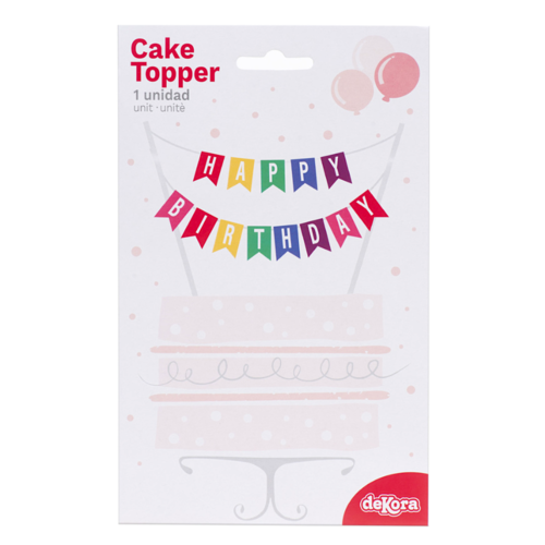 CAKE TOPPER DEKORA - DRAPEAUX "HAPPY BIRTHDAY"