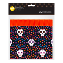 SACHETS POUR BONBONS (FERMETURE ZIP) WILTON - DAY OF THE DEAD (20 U)