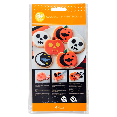 SET CORTADORES Y STENCILS WILTON - GALLETAS HALLOWEEN