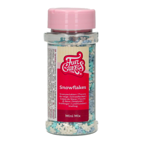 SPRINKLES FUNCAKES - MINI FLOCONS DE NEIGE  (BLEUS ET BLANCS) 50 G