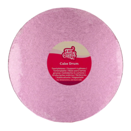 CAKE DRUM ROND ROSE (FUNCAKES) - 25 CM 