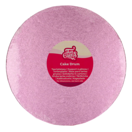 CAKE DRUM ROND ROSE (FUNCAKES) - 30 CM 