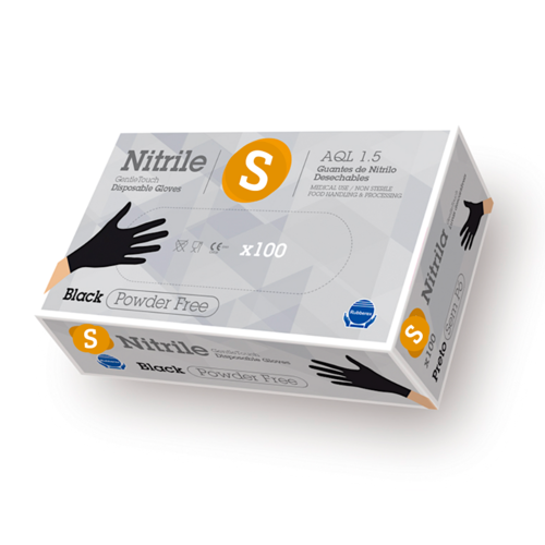 GANTS NITRILE RUBBEREX NOIR - S (SMALL) 3,2 G