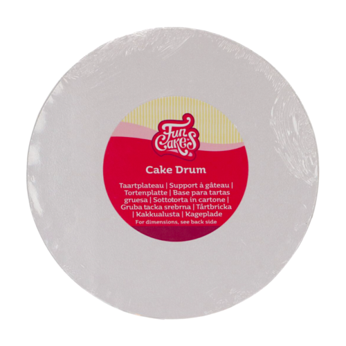 CAKE DRUM REDONDO BLANCO (FUNCAKES) - 20 CM 