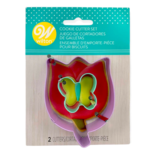 JEU DE CUTTERS MTALLIQUES WILTON - FLEUR ET PAPILLON