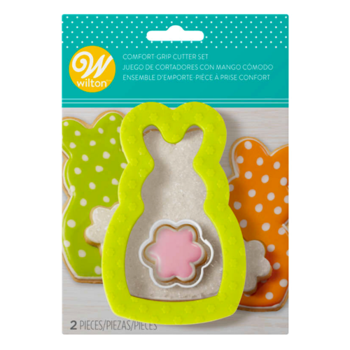 JEU D'EMPORTE-PIÈCES EN MÉTAL WILTON COMFORT-GRIP LAPIN DE PÂQUES AVEC  QUEUE PASTKOLOR