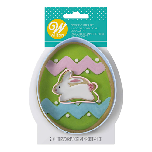 SET DE CUTTERS MTALIQUES WILTON - OEUF ET LAPIN