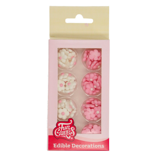 DCORATIONS EN SUCRE FUNCAKES - MINI FLEURS BLANCHES ET ROSES