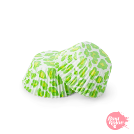 CAISSETTES  CUPCAKES LOPARD VERT - 30 UNITS