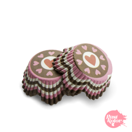 CAISSETTES  CUPCAKES COEURS N2 - 48 UNITS