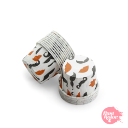 CAISSETTES  MINI CUPCAKES (BORD RENFORC) - MOUSTACHES ET LVRES - 50 UNITS