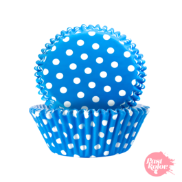 CAISSETTES  CUPCAKES  POIS BLEUES - 24 UNITS