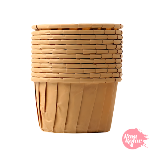 CAPSULAS CUPCAKE HORNEABLES (BORDE REFORZADO) MARRON CLARO - 50 UNIDADES