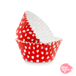 CAISSETTES  CUPCAKES  POIS ROUGES - 24 UNITS