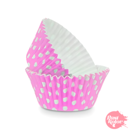 CAISSETTES  CUPCAKES  POIS ROSES - 24 UNITS