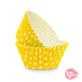 CAISSETTES  CUPCAKES  POIS JAUNES - 24 UNITS