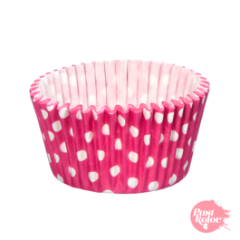 CAISSETTES  CUPCAKES  POIS CERISE - 24 UNITS